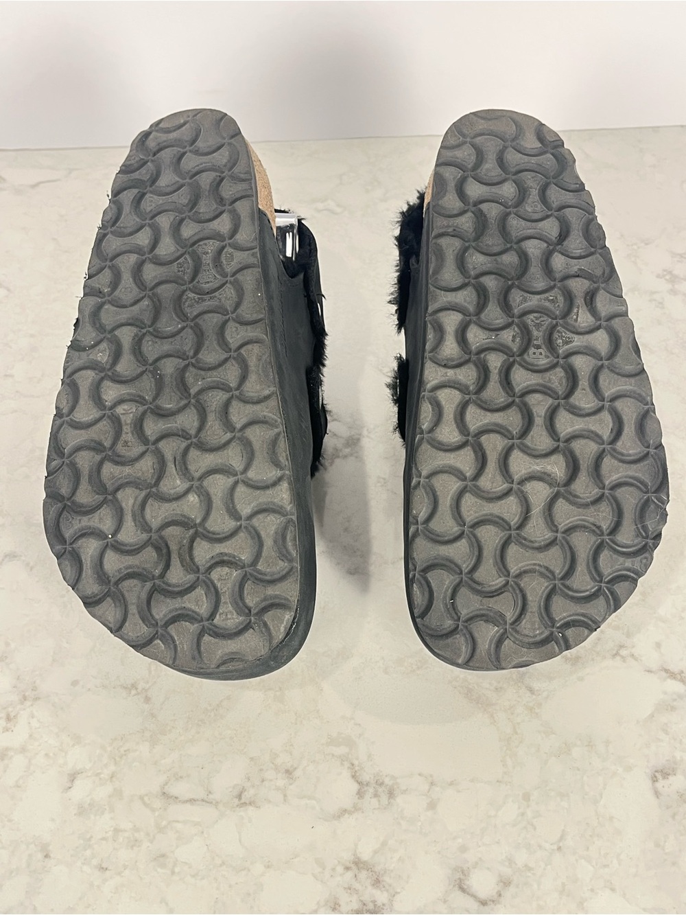 Birkenstock Tokio Shearling Clog with Silver Buckle and black oiled leather - Picture 5 of 9